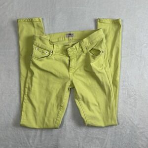 Y2K Fossil Skinny Yellow Pants Women's Waist Size 26" x 30" Inseam